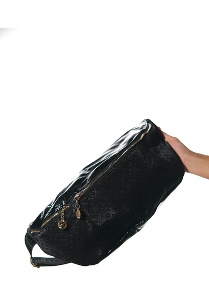 Venta Siyah-Siyah Baskılı Kadın Büyük Bel Çantası fırsatları
