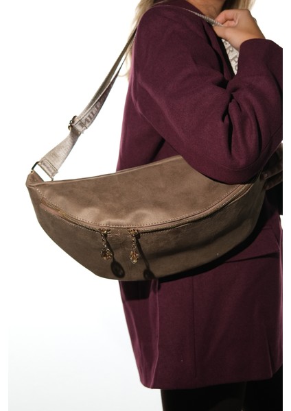 Venta Vizon Süet Kadın Büyük Bel Çantası modelleri