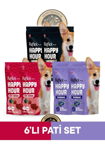 Plus Happy Hour 6'lı Köpek Maması Pati Set 6X60GR