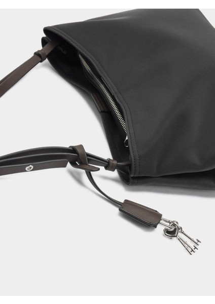 Teknik Kumaş Efektli Askılı Shopper Çanta modelleri