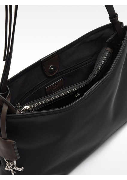 Teknik Kumaş Efektli Askılı Shopper Çanta indirimleri