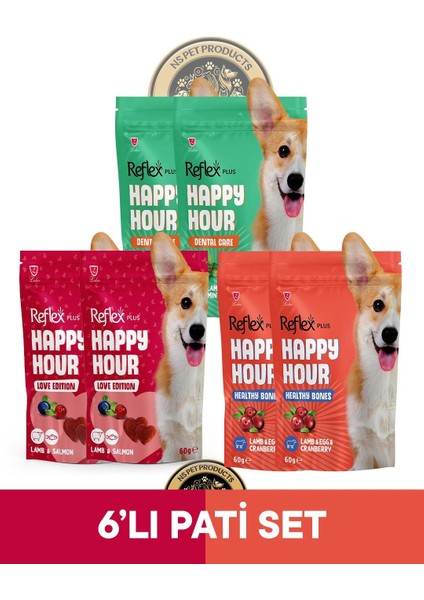 Plus Happy Hour 6'lı Köpek Maması Pati Set 3 / 6X60GR
