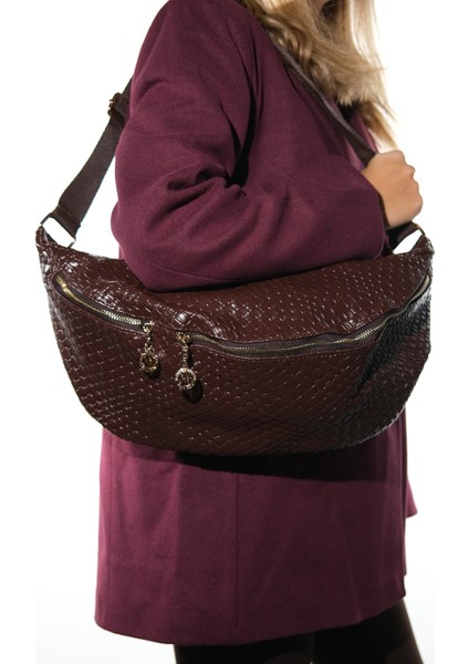 Venta Kahverengi Örgü Kadın Büyük Bel Çantası fiyatları