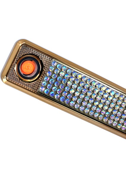 Suni Elmas Süslü Şarj Edilebilir Elektronik USB Çakmak Model 2 fiyatları