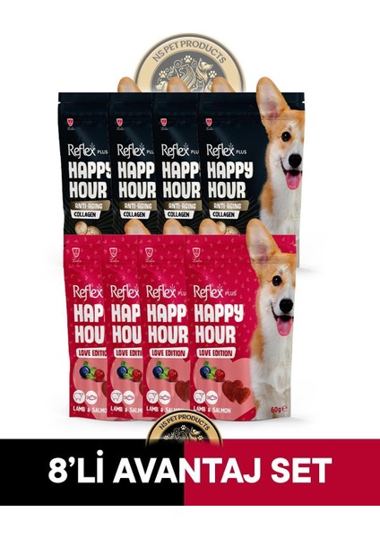 Plus Happy Hour 8'li Köpek Maması Avantaj Set 8X60GR
