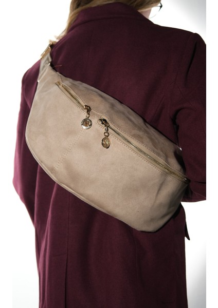 Venta Bej Süet Kadın Büyük Bel Çantası fiyatları