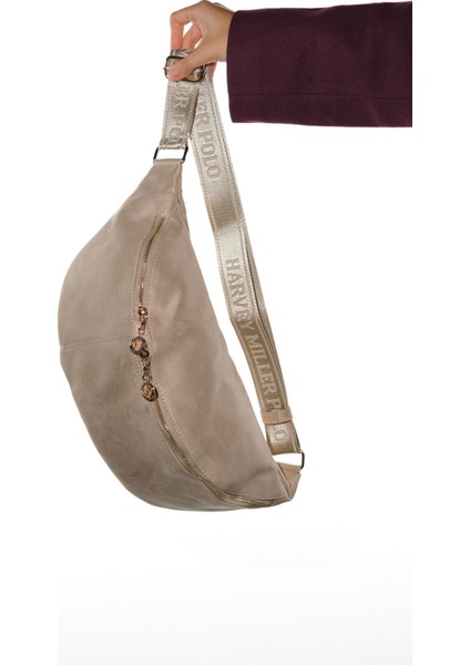 Venta Bej Süet Kadın Büyük Bel Çantası fırsatları