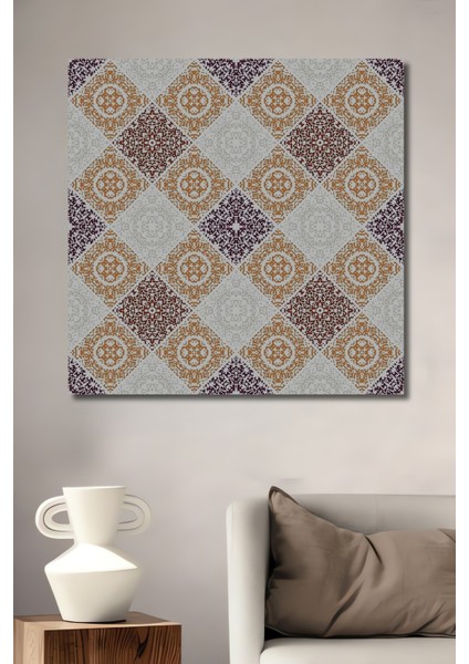 Geometrik Desenli Ahşap Dekoratif Tablo Dikdörtgen Tablo