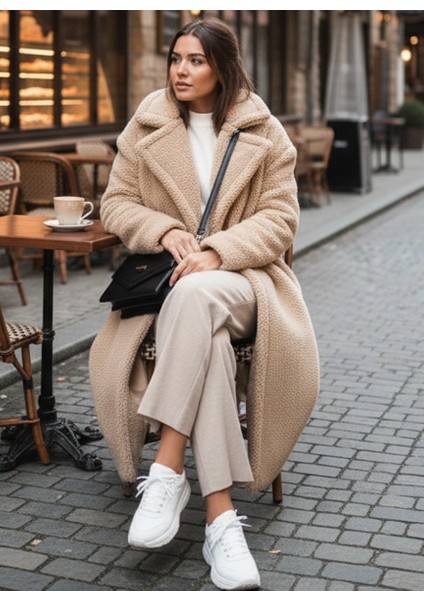 Peluş Kışlık Kadın Tüylü Düğmeli Ceket fiyatları