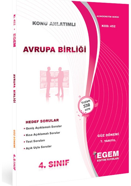 Aöf 4. Sınıf Avrupa Birliği Güz Dönemi Konu Anlatımlı Soru Bankası