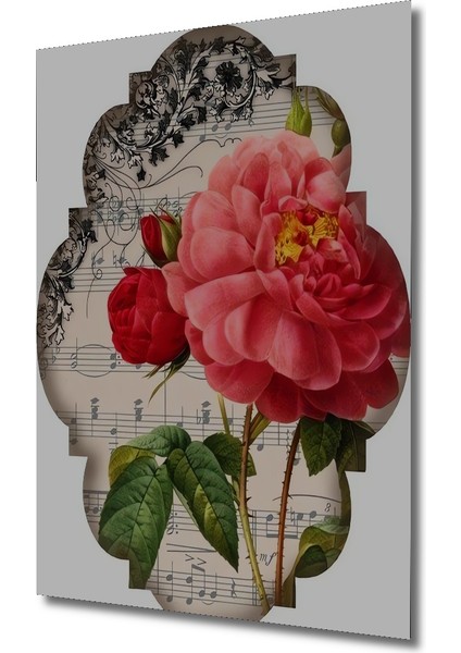 Romantik Gül Suluboya Görünümlü Ahşap Dekoratif Tablo Dikdörtgen Tablo modelleri