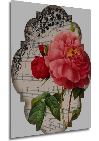 Romantik Gül Suluboya Görünümlü Ahşap Dekoratif Tablo Dikdörtgen Tablo fırsatları