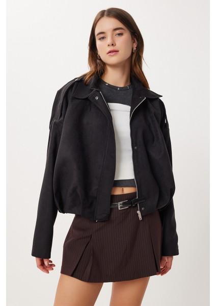 Süet Görünümlü Bomber Ceket LOH0014 Siyah fiyatları