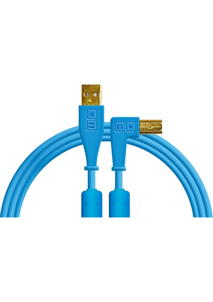 Chroma Cables Usb-A To B - 1.5mt | Right Angled Blue