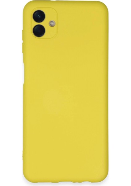 Samsung Galaxy A04E Kılıf Nano Içi Kadife Silikon - Sarı (K95)