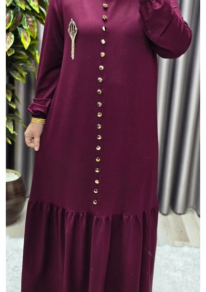 Kadın Giyim Büyük Beden Kristal Düğmeli Elbise fiyatları