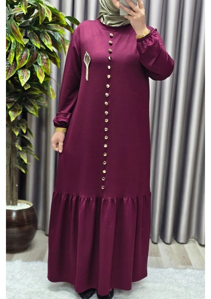 Kadın Giyim Büyük Beden Kristal Düğmeli Elbise fırsatları