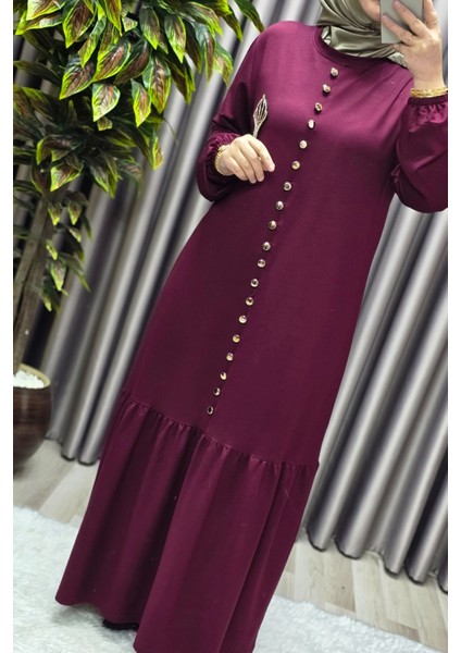 Kadın Giyim Büyük Beden Kristal Düğmeli Elbise indirimleri