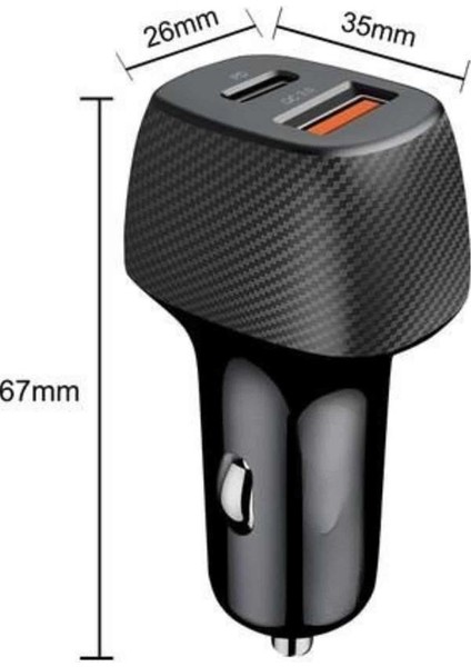 Araç Içi Hızlı Şarj Soketi 38W Oto Çakmaklık Type-C Araba Çakmaklık - F506K536-U60506 fırsatları