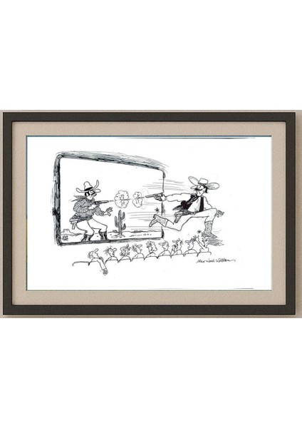 Alex Noel Watson 35x25cm Orijinal Karikatür Tablo