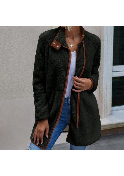 Peluş Uzun Kollu Kışlık Kadın Fermuarlı Astarlı Tüylü Ceket modelleri