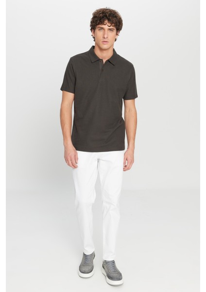 %100 Pamuk Slim Fit Dar Kesim Polo Yaka Jakarlı Triko Tişört fiyatları