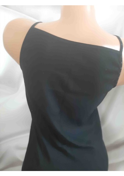 Siyah Ribana Ipli Düz Biye Ip Askılı Kadın Atlet fiyatları