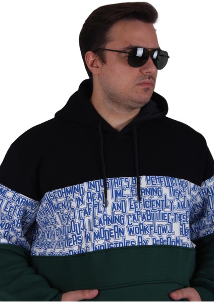 Mocgrande Büyük Beden Kapüşonlu 3ip Sweat Transforming 25713 Lacıvert modelleri