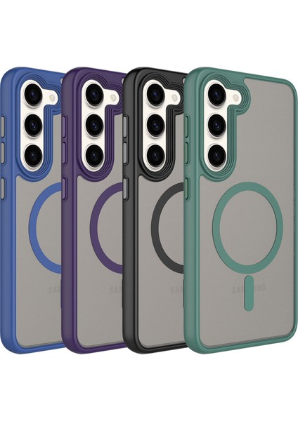 Spia Galaxy S23 Plus Kılıf Mat Arka Yüzey Wireless Şarj Özellikli Spıa Flet Magsafe Kapak-Mavi fiyatları