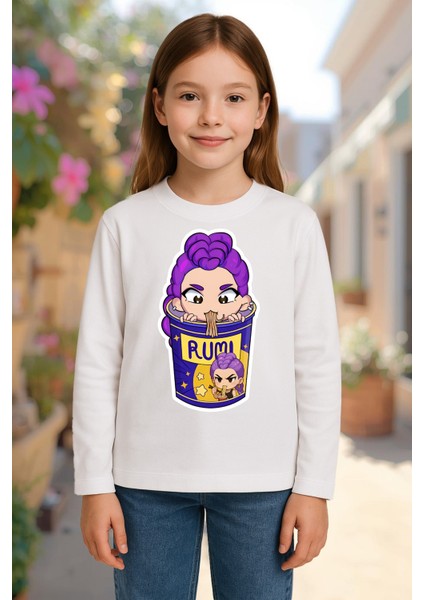 Kpop Demon Hunters Huntrix Rumi Uzun Kollu Baskılı Kız Çocuk Tişört (4-13 Yaş) fiyatları