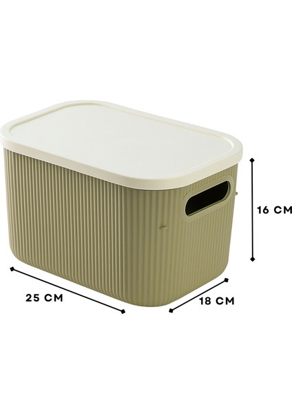 Soft Yeşil Ekru Kapaklı Çok Amaçlı Kapaklı Organizer Kutu 6.2lt modelleri