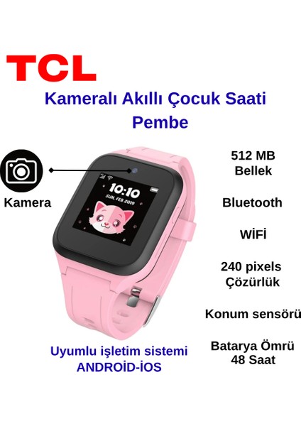 Kameralı MT40X Akıllı Çocuk Saati Pembe