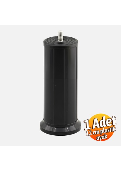 Keson 1 Adet 12 cm Siyah Plastik Mobilya Baza Tv Ünitesi Yükseltme Ayağı Destek Ayağı