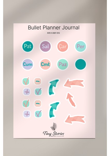 Bullet Journal Sticker Seti - 6 Sayfa / Ajanda, Scrapbook, Journal fırsatları