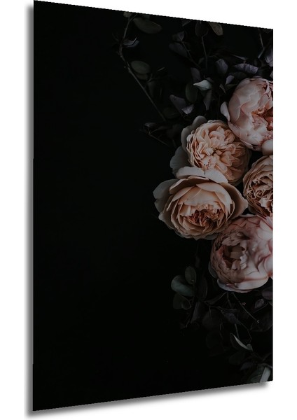 Romantik Gül Bahçesi Yağlı Boya Görünümlü Dekoratif Ahşap Tablo Dikdörtgen Tablo fırsatları