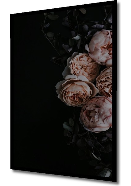 Romantik Gül Bahçesi Yağlı Boya Görünümlü Dekoratif Ahşap Tablo Dikdörtgen Tablo indirimleri