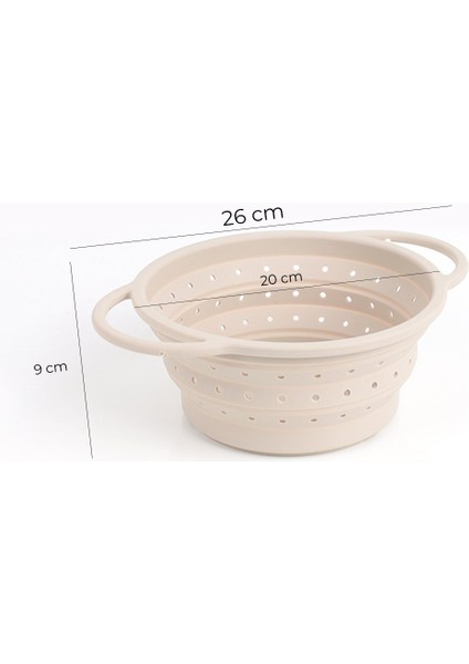 Flow Katlanabilir Isıya Dayanıklı Silikon Süzgeç 20 cm | Krem indirimleri