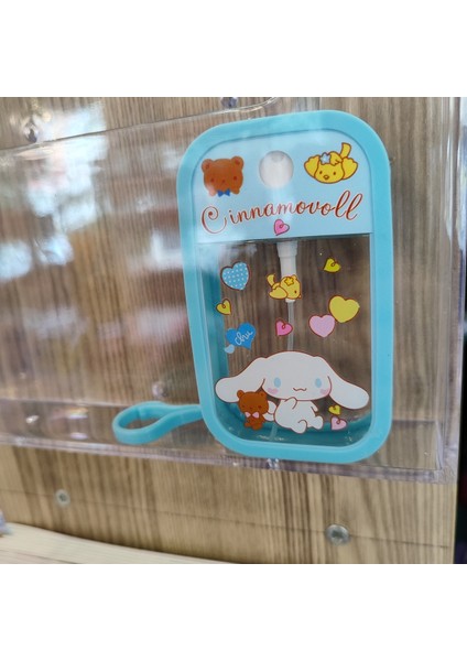 Cinnamaroll Figürlü Silikon Korumalı Plastik Parfüm/kolonya Şişesi Mavi3