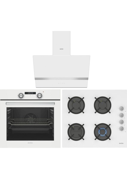 Ankastre Beyaz Cam Set 4 Fonksiyon