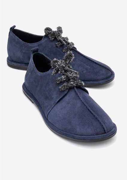 Denora Lacivert Süet Hakiki Deri Kadın Günlük Ayakkabı
