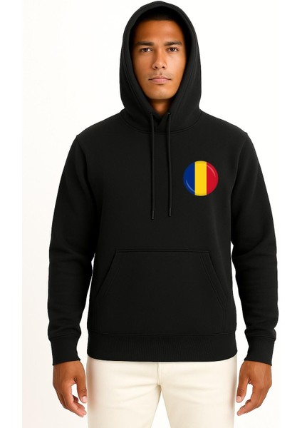 Kapüşonlu Flag Of Romania Computer Icons Cep Tasarımlı Unisex Sweatshirt