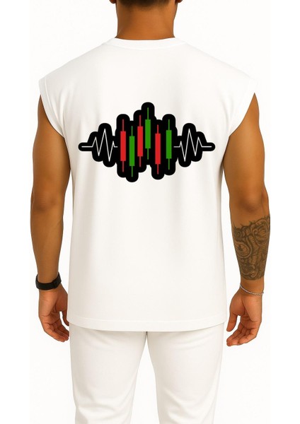 Oversize Tradingview - Borsa Yükseliş Düşüş Mumları Cep ve Sırt Tasarımlı Atlet fiyatları