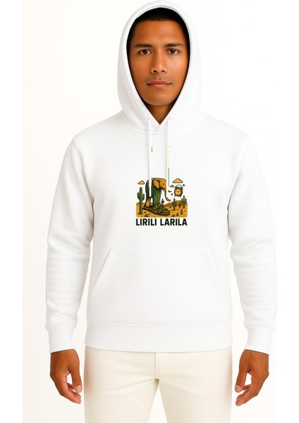Kapüşonlu Lirili Larila Göğüs Tasarımlı Unisex Sweatshirt