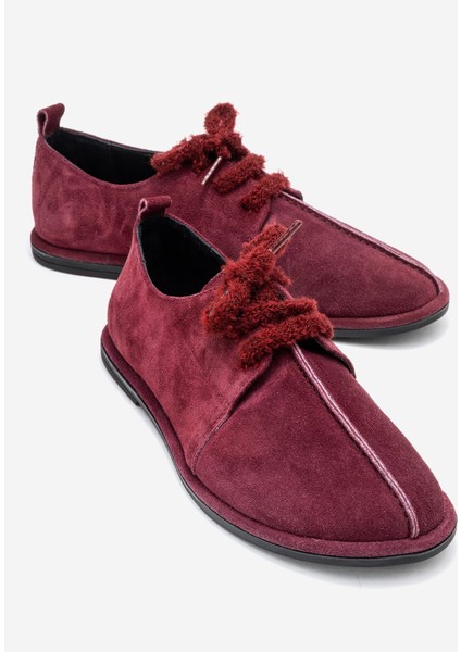 Denora Bordo Süet Hakiki Deri Kadın Günlük Ayakkabı