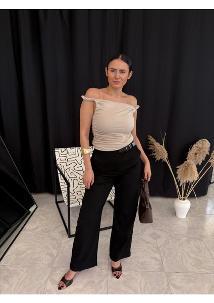 Yarım Kemer Detay Pantolon