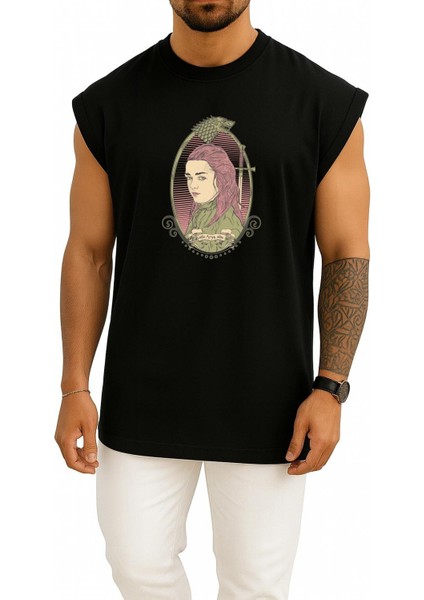 Oversize Arya Stark Game Of Thrones Göğüs Tasarımlı Atlet