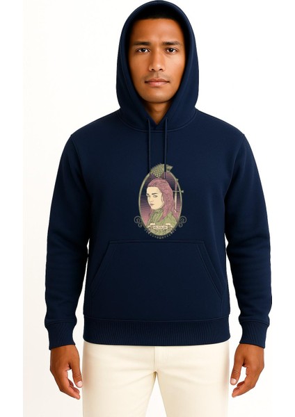 Kapüşonlu Arya Stark Game Of Thrones Göğüs Tasarımlı Unisex Sweatshirt