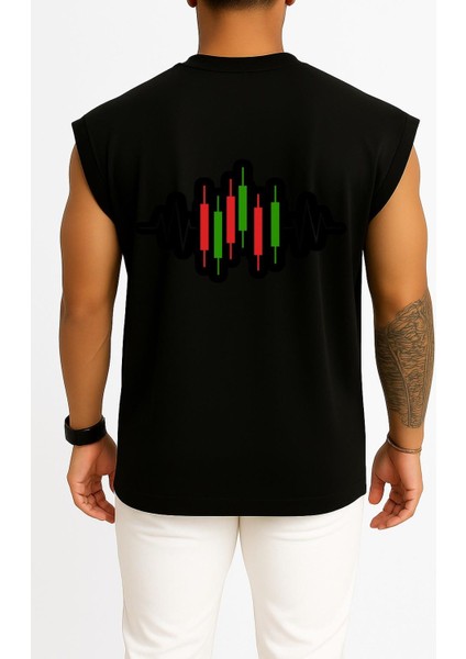 Oversize Tradingview - Borsa Yükseliş Düşüş Mumları Cep ve Sırt Tasarımlı Atlet fiyatları