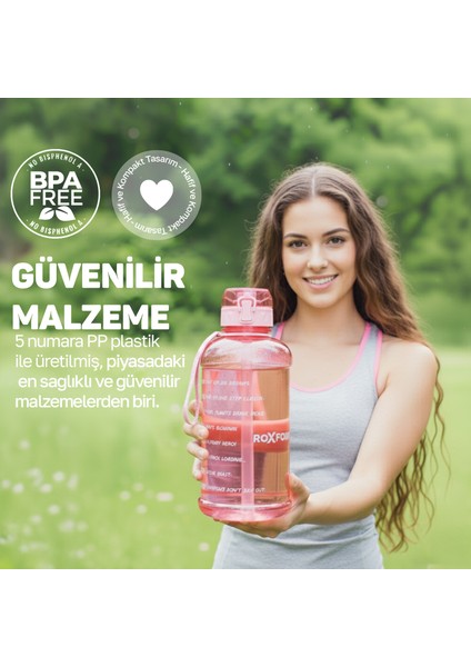 Suluk Matara 2200 Ml, Premium Pp Malzeme, Sağlıklı Bpa & Bps Içermez, Kılıflı, Çift Kapaklı, Koku Yapmaz, Sızdırmaz ve Dayanıklı,pembe Desen Cep Kılıf, Pembe