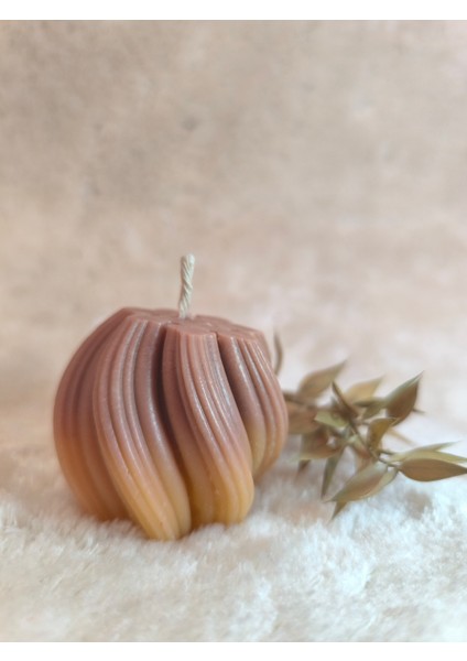 Dalga Desenli Dekoratif Mum, Renk Geçişli, Kahverengi ve Tonları fiyatları